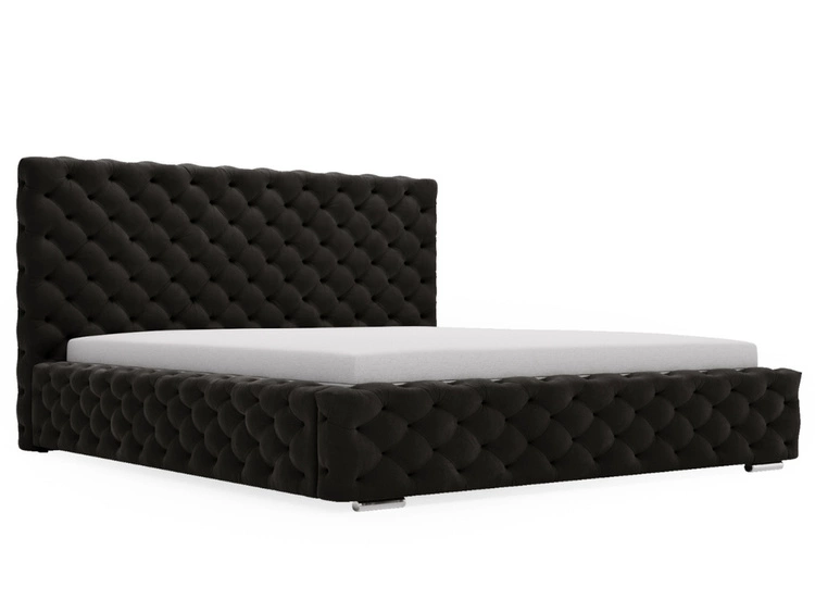 Polsterbett mit Bettkasten und Lattenrost 200x200 Astra Schwarz