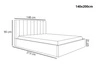 Polsterbett mit Bettkasten und Lattenrost 140x200 Sesto Grau