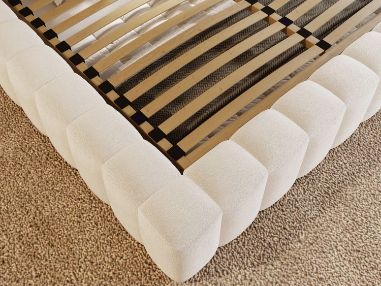 Polsterbett mit Bettkasten und Lattenrost 120x200 Rotto Creme