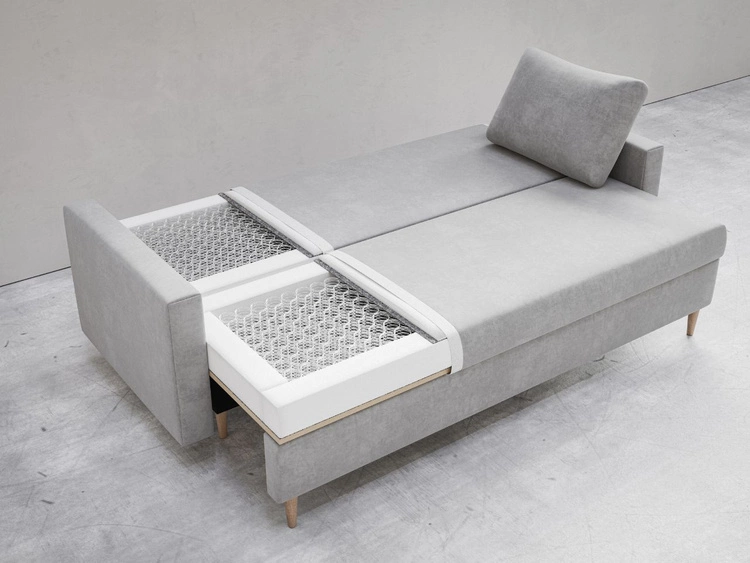 Schlafsofa mit Bettfunktion und Bettkasten Castelo Dunkelblau