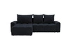 Ecksofa L-Form mit Schlaffunktion und Bettkasten Bresso Schwarz
