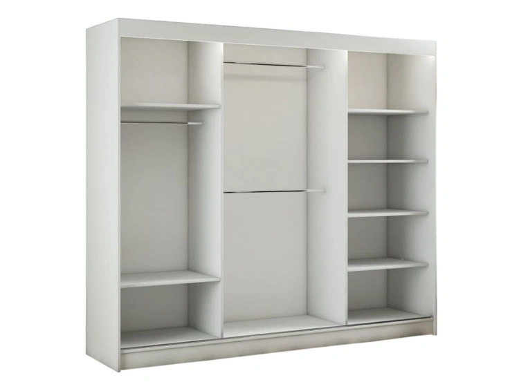 Schiebetürenschrank mit Lamellen 250 cm Loreto Weiß
