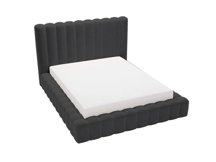 Polsterbett mit Bettkasten und Lattenrost 120x200 Rotto Schwarz