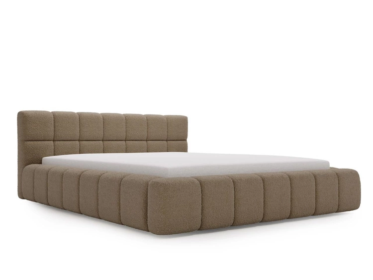 Polsterbett mit Bettkasten und Lattenrost 120x200 Alicante Boucle Braun