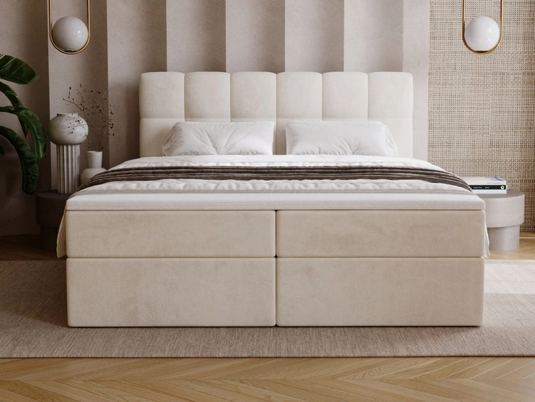 Boxspringbett mit Bettkasten 160x200 Maison Beige