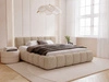 Polsterbett mit Bettkasten und Lattenrost 140x200 Cloud Low Bouclé-Stoff Dunkelbeige