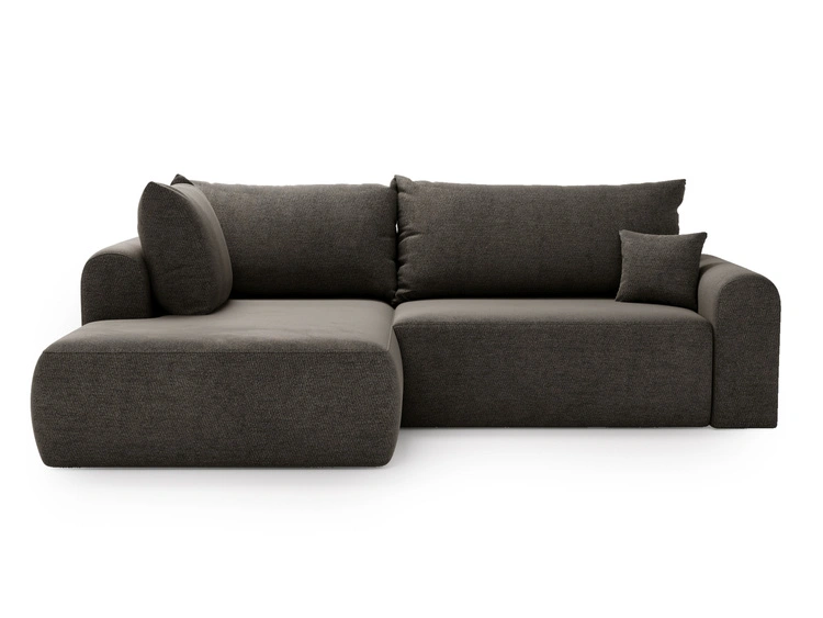 Ecksofa L-Form mit Schlaffunktion und Bettkasten Savana Bis Grau
