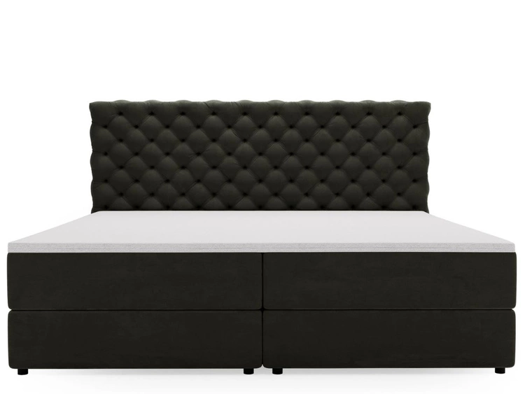 Boxspringbett mit Bettkasten 140x200 Bergamo Dunkelgrau