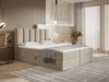 Boxspringbett mit Bettkasten 160x200 Cascada Beige