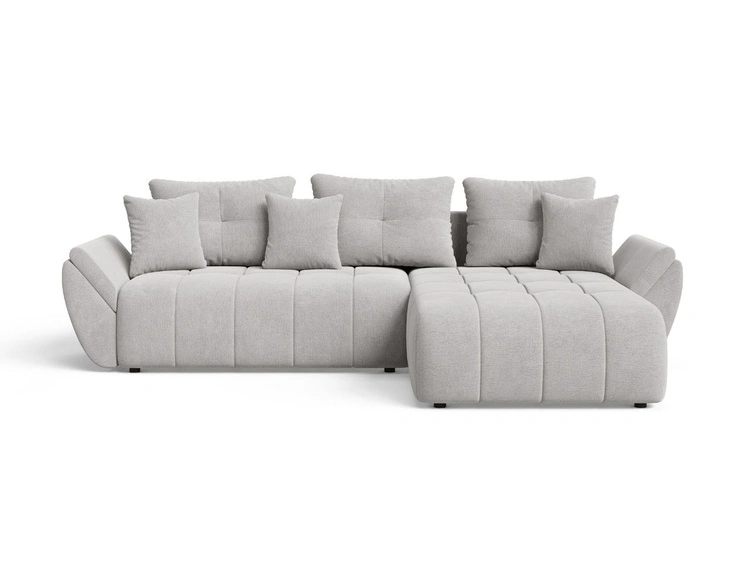 Ecksofa L-Form mit Schlaffunktion und Bettkasten Decor L Grau