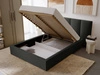  Polsterbett mit Bettkasten und Lattenrost 140x200 Lizbona  Schwarz