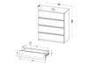 Kommode mit vier Schubladen Arcadia Weiß