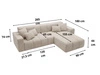Ecksofa L-Form Rechts Nork Beige