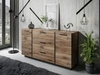 Wohnzimmer-Set im Loft-Stil Lunelie Eiche Flagstaff