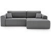 Ecksofa mit Schlaffunktion und Bettkasten Belvio rechts Dunkelgrau