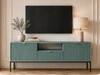 TV-Lowboard mit Schublade und Türen Amber Grün, Schwarz Frame