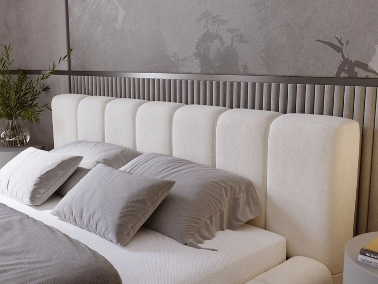 Polsterbett mit Bettkasten und Lattenrost 180x200 Orio Beige