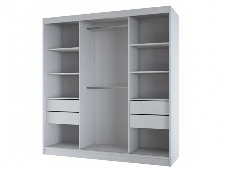 Schiebetürenschrank mit Spiegel 200 cm Maia Schwarz