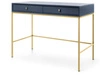 Schminktisch mit Schwarz Metallbeinen Amor Marineblau