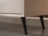 Dreitürige Kommode 154 cm Glamour-Stil auf schwarzfarbenen Metallbeinen Vivance Kaschmirglanz