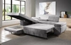 Ecksofa L-Form Links mit Schlaffunktion und Bettkasten Solam Hellgrau