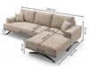 Ecksofa L-Form auf Metallbeinen Leto Links Grau