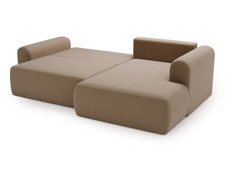 Ecksofa L-Form mit Schlaffunktion und Bettkasten Savana Bis Braun