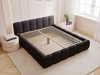 Polsterbett ohne Bettkasten mit Lattenrost 140x200 Cloud Low aus Bouclé-Stoff Schwarz