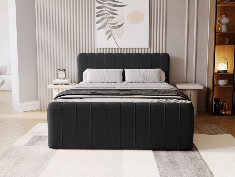 Boxspringbett mit Bettkasten 160x200 Osteno Schwarz