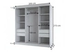 Schiebetürenschrank mit Lamellen und Spiegel 200 cm Lucena Schwarz