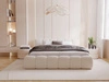 Polsterbett ohne Bettkasten mit Lattenrost 160x200 Cloud Low aus Bouclé-Stoff Beige