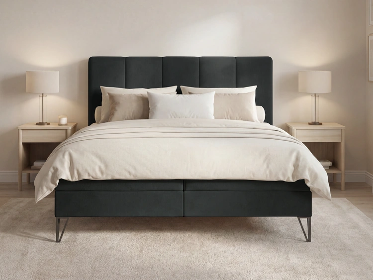 Boxspringbett mit Bettkasten 160x200 Vendi Schwarz