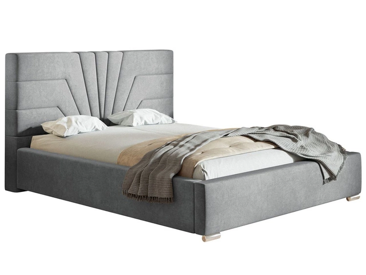 Polsterbett mit Bettkasten und Lattenrost 120x200 Tesis Hellgrau
