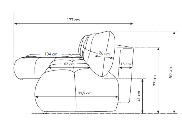 Ecksofa mit Schlaffunktion und Bettkasten Links Milet Grau