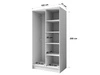 Kleiderschrank mit Spiegel 100 cm Lucca Weiß mit goldenen Griffen