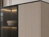 Standvitrine mit einer Glastür, LED-Beleuchtung und Schublade für das Wohnzimmer Auroé Kaschmir