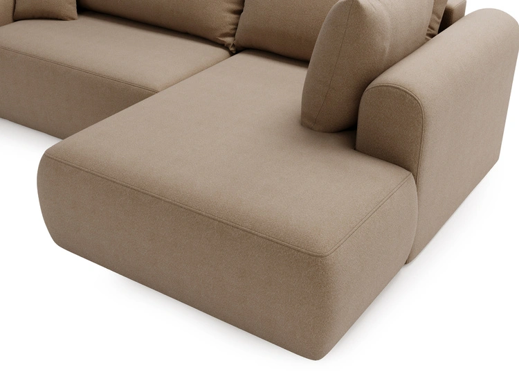 Ecksofa L-Form mit Schlaffunktion und Bettkasten Savana Bis Braun