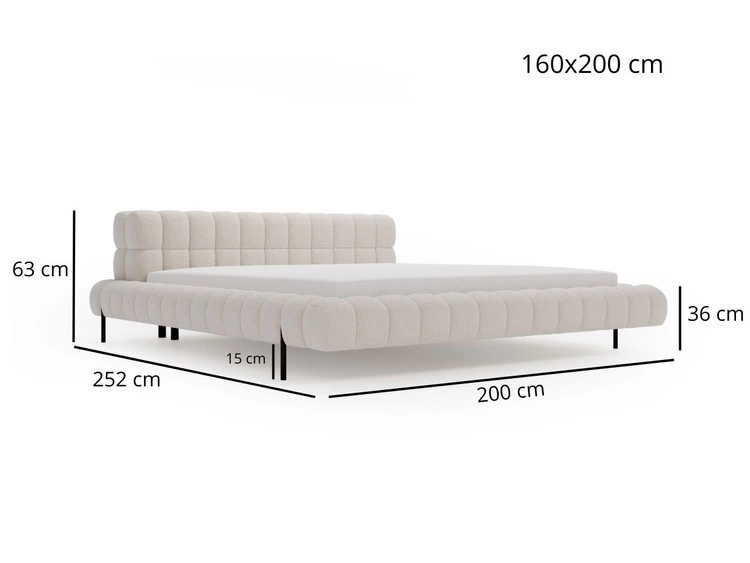 Polsterbett mit Lattenrost 160x200 Imagine Grau