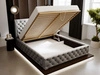 Polsterbett mit Bettkasten und Lattenrost 200x200 Kingston Hellgrau