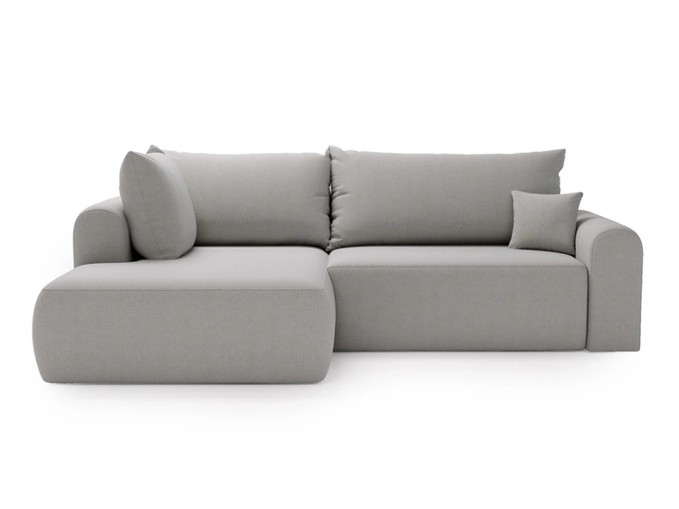 Ecksofa L-Form mit Schlaffunktion und Bettkasten Savana Bis Grau