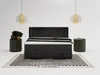 Boxspringbett mit Bettkasten 180x200 Lion Schwarz