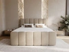 Boxspringbett mit Bettkasten 140x200 Bouclé-Stoff Cloud Braun