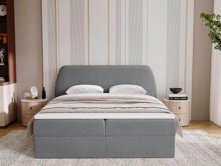 Boxspringbett mit Bettkasten 140x200 Bogota Dunkelgrau