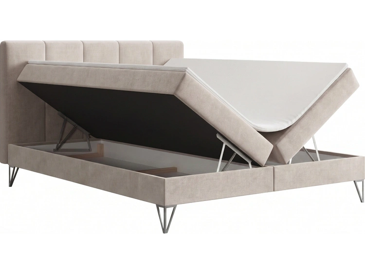 Boxspringbett mit Bettkasten 120x200 Vendi Beige