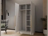 Kleiderschrank mit Spiegel 100 cm Lucca Weiß mit goldenen Griffen