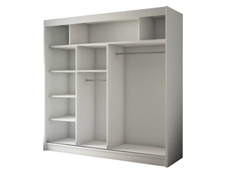 Schiebetürenschrank mit Lamellen 200 cm Loreto Schwarz