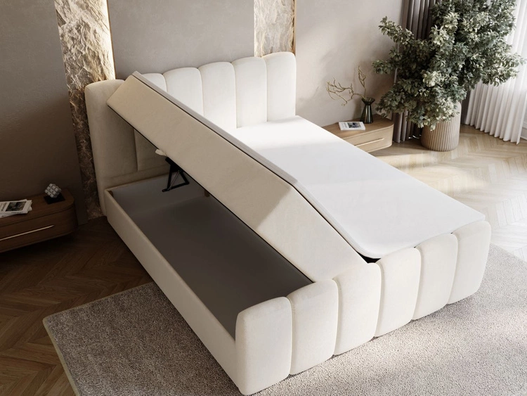 Boxspringbett mit Bettkasten 180x200 Cloud Beige