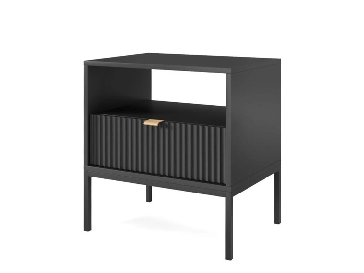 Nachtschrank mit Schublade Amber Schwarz