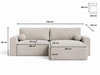 Ecksofa L-Form mit Schlaffunktion und Bettkasten Aurora Beige