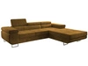 Ecksofa L-Form Rechts mit Schlaffunktion und Bettkasten Solam Gelb